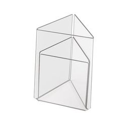 Cal-Mil 541 Three-Sided Tabletop Menu Card Holder - 4" x 6", Acrylic, Clear