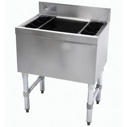 Advance Tabco SLI-12-36-7 36" Underbar Basics Cocktail Station w/ 119 lb Ice Bin, Stainless Steel, 36" x 18", 7-Circuit Cold Plate