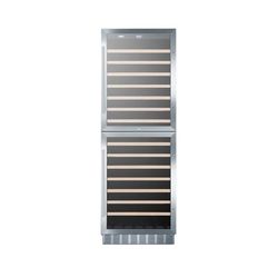 Summit SWC1875B 24" 2 Section Home Wine Cooler w/ 2 Zones - 118 Bottle Capacity, 115v, Black
