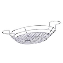 American Metalcraft BSKC118 Oval Wire Basket w/ Ramekin Holder, 11x8", Chrome, Silver