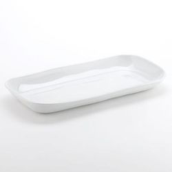 American Metalcraft CPL14CL 14 1/4" x 7 3/8" Rectangular Platter - Melamine, Cloud, White