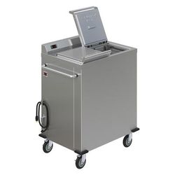 Dinex DXPSBH2WB 35 1/4" Mobile Heated Wax Base Dispenser w/ 2 Columns - Stainless, 240v/1ph, Silver