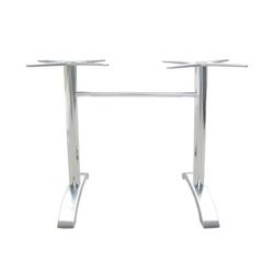 emu AB1363 (03) Rectangular Zak Indoor/Outdoor Table Base - 28" x 26", Cast Aluminum, Silver, Dining Height, PVC Foot Caps