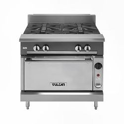 Vulcan V336HS NG 36" Commercial Gas Range w/ 3 Hot Tops & Standard Oven, Natural Gas, Stainless Steel, Gas Type: NG