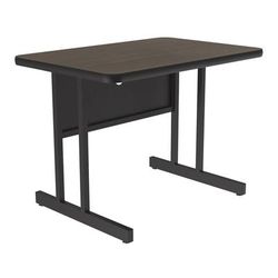 Correll CS2436-01-09-09 Rectangular Desk Height Work Station, 36"W x 24"D - Walnut/Black T-Mold, Brown