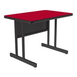Correll CS2448-35-09-09 Rectangular Desk Height Work Station, 48"W x 24"D - Red/Black T-Mold