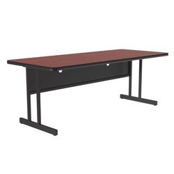 Correll CS3060-21-09-09 Rectangular Desk Height Work Station, 60"W x 30"D - Cherry/Black T-Mold, Red