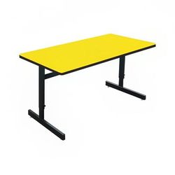 Correll CSA2436-38 Desk Height Work Station, 1 1/4" Top, Adjust to 29", 36" x 24", Yellow/Black