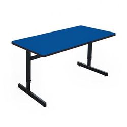 Correll CSA2448-37 Desk Height Work Station, 1 1/4" Top, Adjust to 29", 48" x 24", Blue/Black