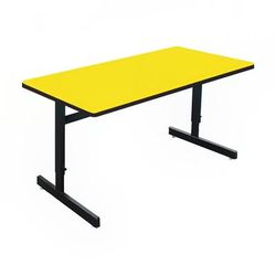 Correll CSA2472-38 Desk Height Work Station, 1 1/4" Top, Adjust to 29", 72" x 24", Yellow/Black