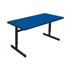 Correll CSA3048-37 Desk Height Work Station, 1 1/4" Top, Adjust to 29", 48" x 30", Blue/Black