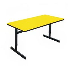 Correll CSA3060-38 Desk Height Work Station, 1 1/4" Top, Adjust to 29", 60" x 30", Yellow/Black