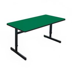 Correll CSA3072-39-09-09 Desk Height Work Station, 1 1/4" Top, Adjust to 29", 72" x 30", Green/Black