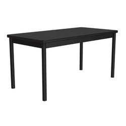 Correll LR3072-07-09-09 Economical Library Table Wear Resistant Surface T Mold Edge 30x72" Black Granite