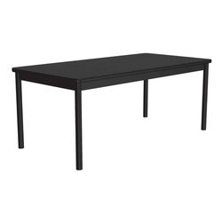 Correll LR3672-07-09-09 Economical Library Table Wear Resistant Surface T Mold Edge 36x72" Black Granite