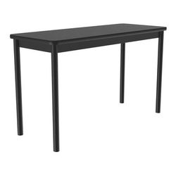 Correll LT2472-07-09-09 Economical Lab Table Wear Resistant Surface T Mold Edge 24x72" Black Granite