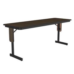 Correll SP2472PX-01 24 x 72" Panel Leg Seminar and Training Table, 29" H, Walnut/Black