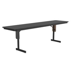 Correll SP2496PX-07 24 x 96" Panel Leg Seminar and Training Table, 29" H, Black Granite/Black