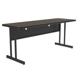 Correll WS2472-01-09-09 Rectangular Desk Height Work Station, 72"W x 24"D - Walnut/Black T-Mold, Brown