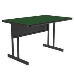 Correll WS3048-39-09-09 Rectangular Desk Height Work Station, 48"W x 30"D - Green/Black T-Mold