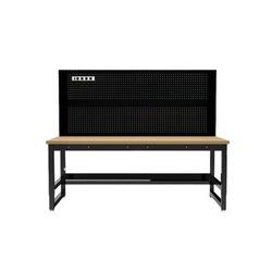 Luxor DTWS001 Industrial Workbench - 70.75" W x 31" D x 55" H, Steel, Black