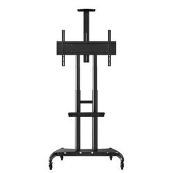 Luxor FP4000 Adjustable Rolling TV Stand for 40" - 80" TV - Steel, Black
