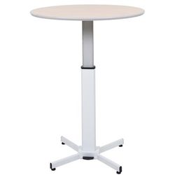 Luxor LX-PNADJ-ROUND 31 1/2" Round Adjustable Pedestal Table - Steel Base, Laminate Tabletop