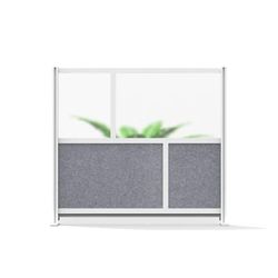 Luxor MW-5348-FCG Modular Room Divider Starter Wall w/ PET & Acrylic Panels, 53"W x 48"H, Gray