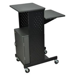 Luxor PS4000C Mobile Presentation Station w/ 4-Work Surfaces & Cabinet, Adjust to 33" H