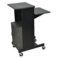 Luxor PS4000C Mobile Presentation Station w/ 4-Work Surfaces & Cabinet, Adjust to 33" H