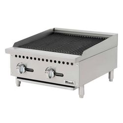 Migali C-CR24 24" Natural Gas Charbroiler w/ Cast Iron Grates, 70,000 BTU, Stainless Steel, Gas Type: NG