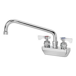 Krowne 14-410L-L-E5 Wall Mount Faucet w/ 10" Swing Spout & Lever Handles - 4" Centers, 1.8 GPM