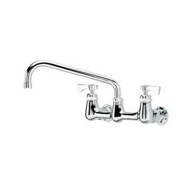 Krowne 14-810L-L-G4 Wall Mount Faucet w/ 10" Swing Spout & Lever Handles - 8" Centers, 1.5 GPM