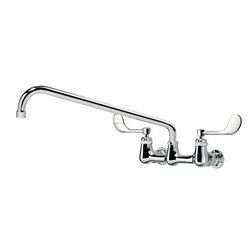 Krowne 14-816L-W-H2 Wall Mount Faucet w/ 16" Swing Spout & VR Wrist Action Handles - 8" Centers, 0.5 GPM