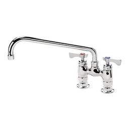 Krowne 15-412L-L-E2 Raised Deck Mount Faucet w/ 12" Swing Spout & Lever Handles - 4" Centers, 0.5 GPM