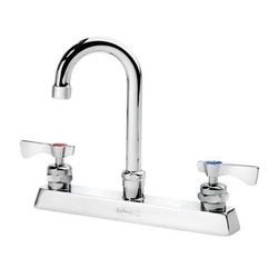 Krowne 15-525L-L-E3 Deck Mount Faucet w/ 3 1/2" Gooseneck Spout & Lever Handles - 8" Centers, 1.0 GPM