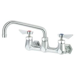 Krowne DX-808 Wall Mount Faucet w/ 8" Swing Spout - 8" Centers, Stainless Steel