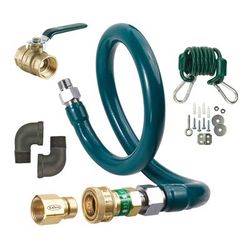 Krowne M12560K 60" Gas Connector Kit w/ 1 1/4" Male/Male Couplings, PVC-Coated Stainless Steel