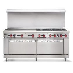 American Range AR-12-NVL-126R 72" 12 Burner Commercial Gas Range w/ (1) Standard & (1) Innovection Ovens, Natural Gas, Stainless Steel, Gas Type: NG