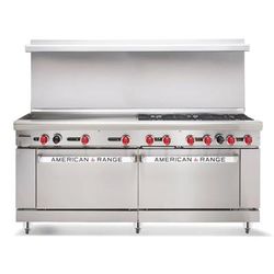 American Range AR-48G-4B-CL-126R 72" 4 Burner Commercial Gas Range w/ Griddle & (1) Standard & (1) Convection Ovens, Natural Gas, Stainless Steel, Gas Type: NG