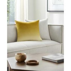 Rohit 22" Square Modern Mustard/Yellow Throw Pillow - Boutique Rugs