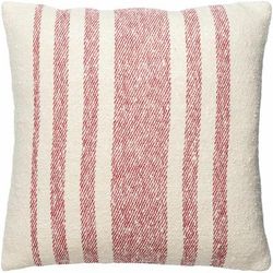 Sadie 20" Square Cottage Cotton Pearl/Brick Red/Dark Pink/Tan Throw Pillow - Boutique Rugs