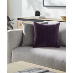 Rawya 18" Square Modern Cotton Plum Throw Pillow - Boutique Rugs