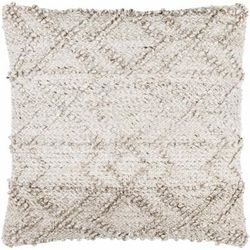 Rhian 20" Square Cottage Light Silver/Off White/Light Gray/Ash Outdoor Throw Pillow - Boutique Rugs