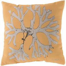Maita 20" Square Coastal Yellow/Light Beige/Peach Outdoor Throw Pillow - Boutique Rugs