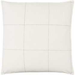 Iniko 22" Square Cottage Cotton Off White Throw Pillow - Boutique Rugs