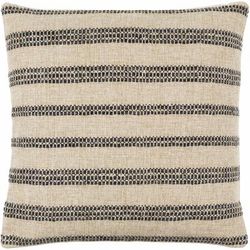 Macia 20" Square Cottage Ash/Ink/Tan Throw Pillow - Boutique Rugs