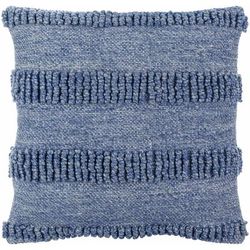 Lilia 20" Square Modern Beetle Blue/Gray/Medium Gray/Slate Blue/Marine Blue/Metallic Silver Outdoor Throw Pillow - Boutique Rugs