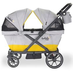 Larktale Caravan Coupe (2 Seater) Stroller Wagon - Gray / Yellow