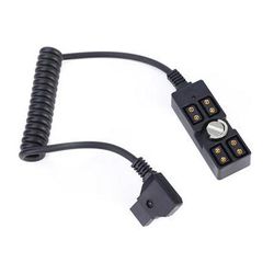 DigitalFoto Solution Limited Coiled Male D-Tap to 4-Port Female D-Tap Splitter with 1/4"-20 Screw (1.6 t ZZ19